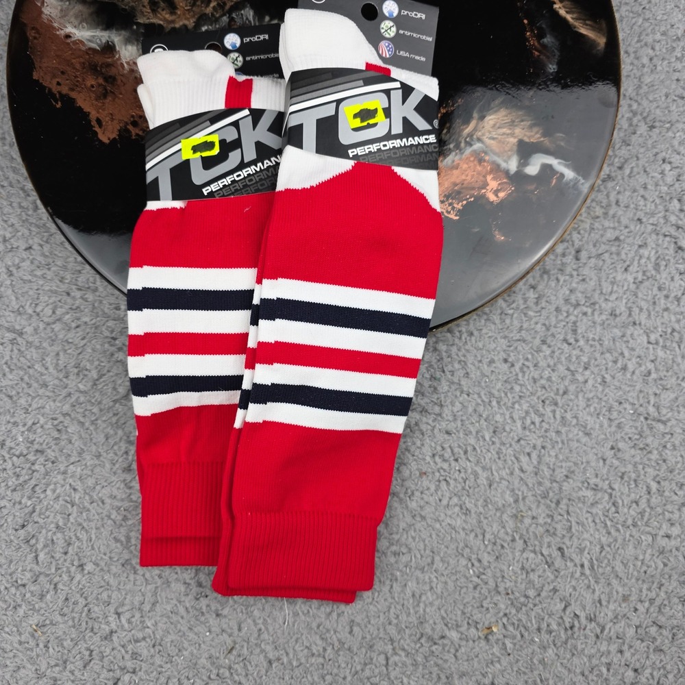 TCK 2 pairs Performance Striped Tube Socks‎ USA Made proDRI Mens Size S